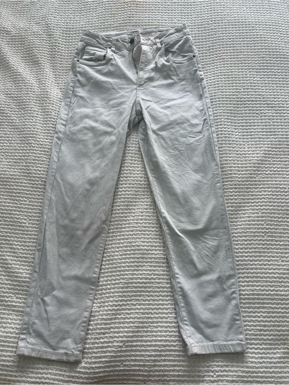 Cotton On Women's White Cropped Straight Jeans